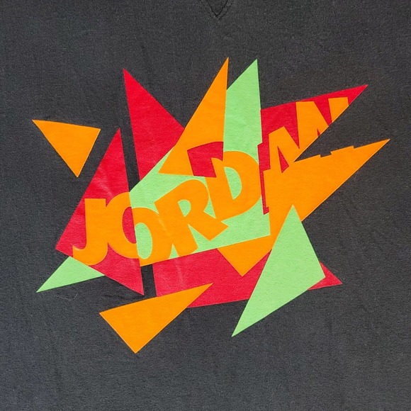 Vintage Air Jordan Space Jam Hare Shirt Retro Geometric Triangles Size Large - Picture 3 of 7